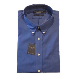 Daniel Cremieux 17 33 Blue Dress Shirt NWT Wrinkle Resistant Button Down